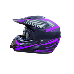 CASCO CROSS KRM H306 CON GAFA TRANSPARENTE NEGRO/MORADO