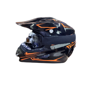 CASCO CROSS KRM H306 CON GAFA TRANSPARENTE NEGRO/NARANJA