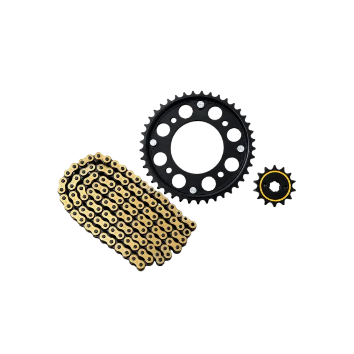 KIT ARRASTRE NEG CADENA DORADA 14-50T 428H-124L-4H XTZ 125
