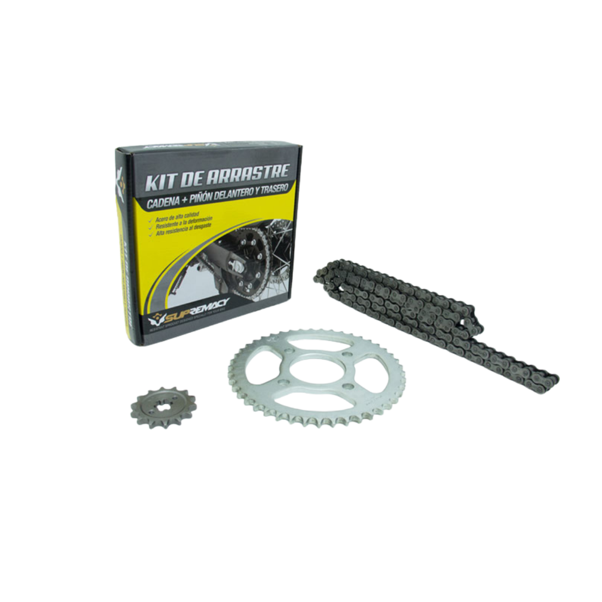 KIT ARRASTRE NEG CON CADENA DORADA 14-42T 4H BOXER CT 100